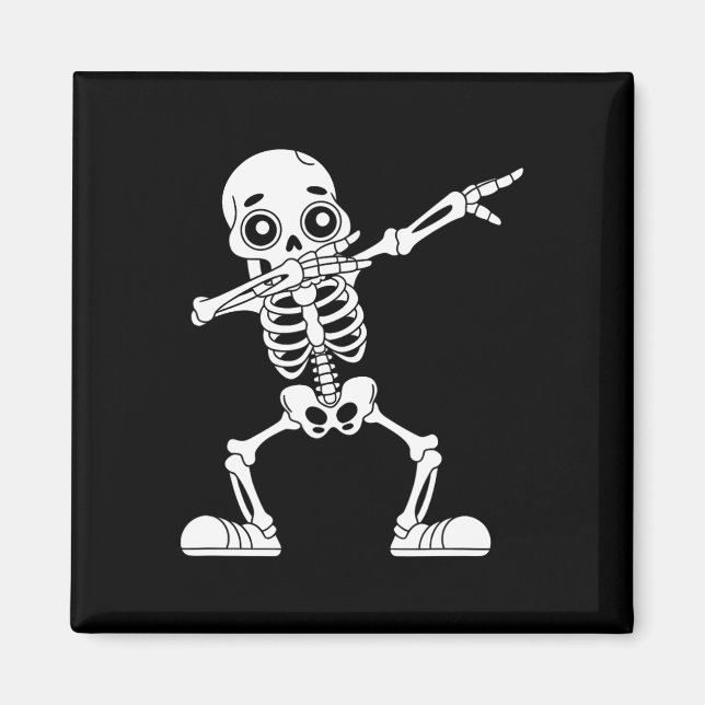 Funny Halloween Dabbing Skeleton Skull Men Boys Te Magnet (Front)