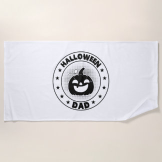 Funny Halloween Dad Halloween Pumpkin Beach Towel