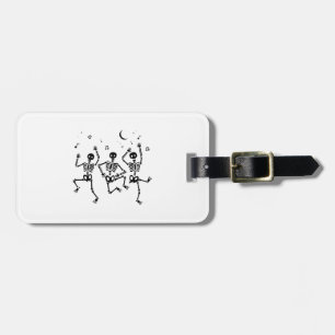 Funny Halloween Dancing Skeletons Happy Halloween Luggage Tag