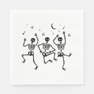 Funny Halloween Dancing Skeletons Happy Halloween Napkin