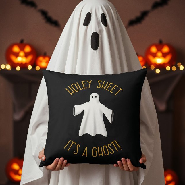 Funny Halloween Decor - Holey Sheet It's A Ghost Throw Pillow (Creator Uploaded)