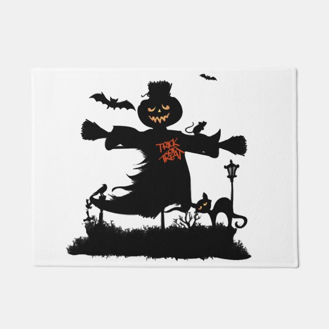 Funny halloween design with scarecrow doormat (Front)