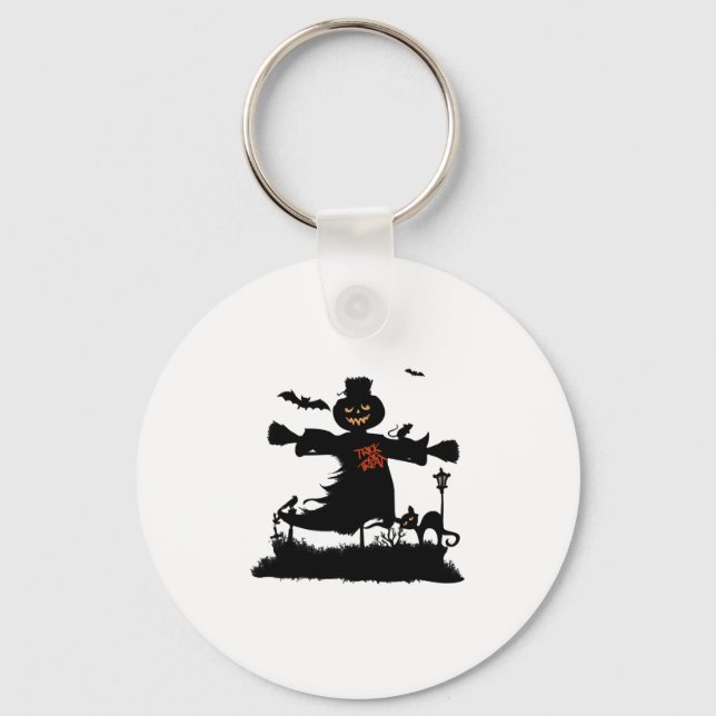 Funny halloween design with scarecrow keychain (Front)