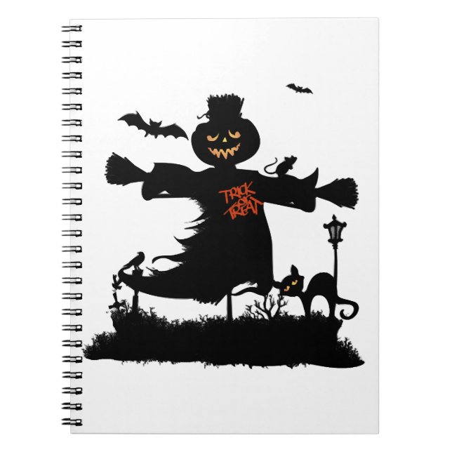 Funny halloween design with scarecrow notebook (Front)