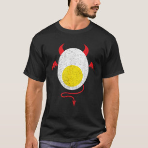 Funny Halloween Devil Egg Yolk Food Lover Lazy Cos T-Shirt