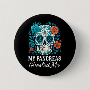 Funny Halloween Diabetes Awareness My Pancreas Gho 2 Inch Round Button