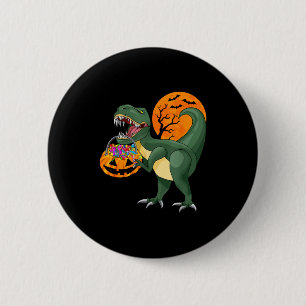 Funny Halloween Dinosaur Pumpkin Y T Rex Boys Kids 2 Inch Round Button