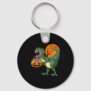 Funny Halloween Dinosaur Pumpkin Y T Rex Boys Kids Keychain