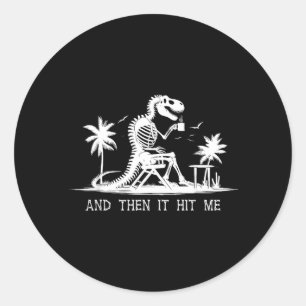 Funny Halloween Dinosaur Skeleton Costume And hit Classic Round Sticker