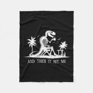 Funny Halloween Dinosaur Skeleton Costume And hit Fleece Blanket