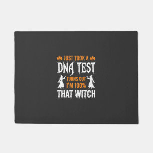 Funny Halloween DNA Test Witch Graphic Doormat