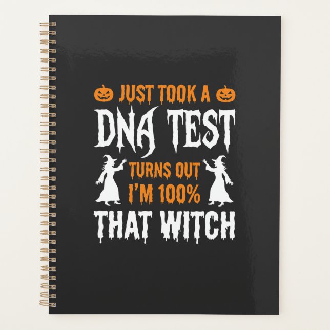 Funny Halloween DNA Test Witch Graphic Planner (Front)