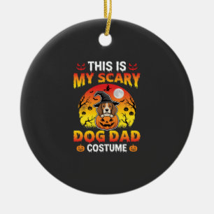 Funny Halloween Dog Dad Costume Witch Beagle Ceramic Ornament