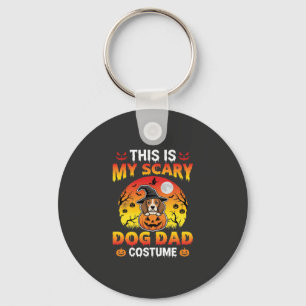 Funny Halloween Dog Dad Costume Witch Beagle Keychain