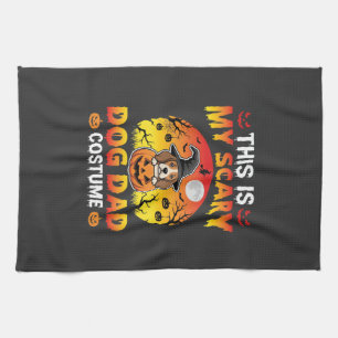 Funny Halloween Dog Dad Costume Witch Beagle Kitchen Towel