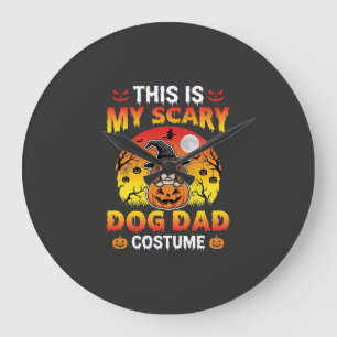 Funny Halloween Dog Dad Costume Witch Beagle Large Clock