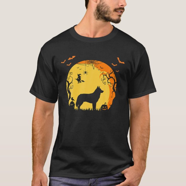 Funny Halloween Dog English Siberian Husky T-Shirt (Front)