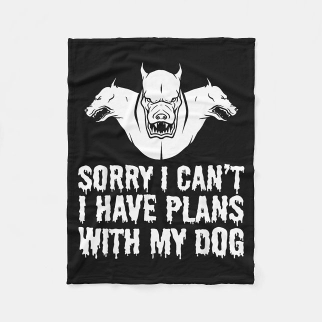 Funny Halloween Dog Fleece Blanket (Front)