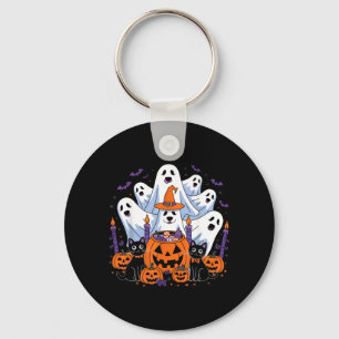 Funny Halloween Dog Ghost Halloween Dog Men Women Keychain
