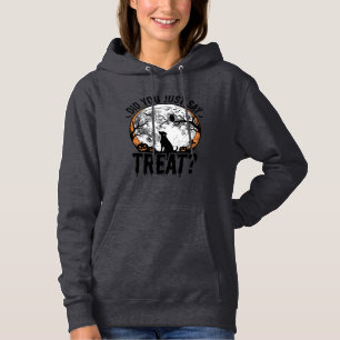 Funny Halloween Dog Treat Vintage Vector Design_1 Hoodie