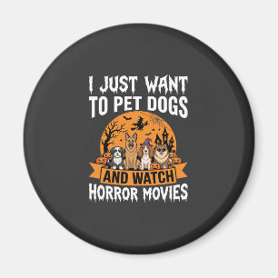 Funny Halloween Dogs Horror Movies Vector Magnet