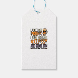 Funny Halloween Drinking Less Classy Shirt Design_ Gift Tags