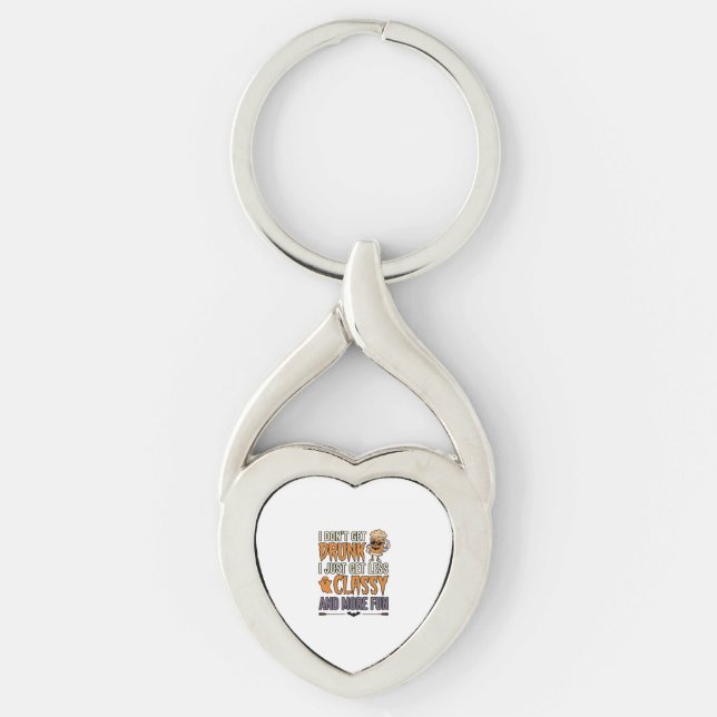 Funny Halloween Drinking Less Classy Shirt Design_ Keychain (Front)