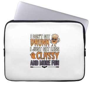 Funny Halloween Drinking Less Classy Shirt Design_ Laptop Sleeve