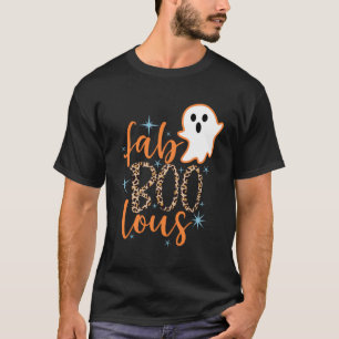 Funny Halloween Fab Boo Lous Fabulous Ghost Womens T-Shirt