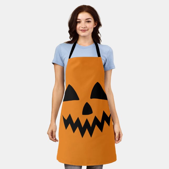 Funny Halloween face ghost Pumpkin scary boo Party Apron (Worn)