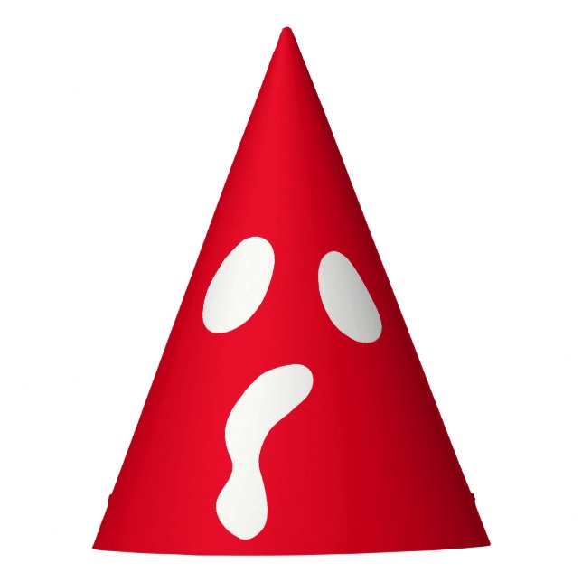 Funny Halloween face ghost scary boo Party Hat (Front)