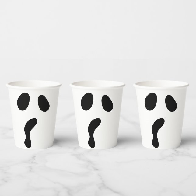 Funny Halloween face ghost scary boo Party Paper Cups (Multi)