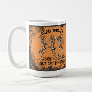 Funny Halloween Fall Skeleton Dead Inside Coffee Mug