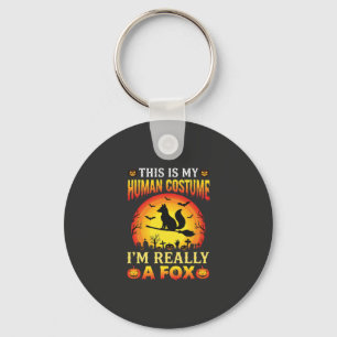 Funny Halloween Fox Human Costume Keychain