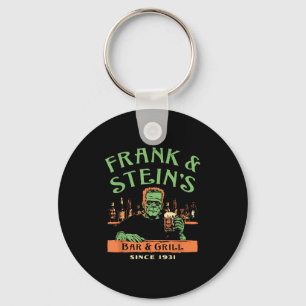 Funny Halloween Frank And Stein's Bar Grill  Keychain