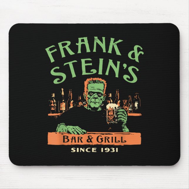 Funny Halloween Frank And Stein's Bar Grill  Mouse Pad (Front)