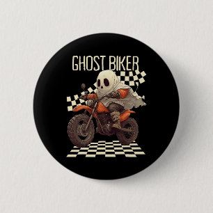 Funny Halloween Ghost Biker On Motorcycle 2 Inch Round Button