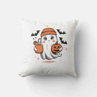 Funny Halloween Ghost Boo Jee ghost for Halloween Throw Pillow