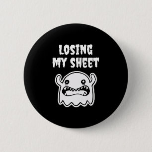 Funny Halloween Ghost Boo Sheet Losing My Sheet 2 Inch Round Button