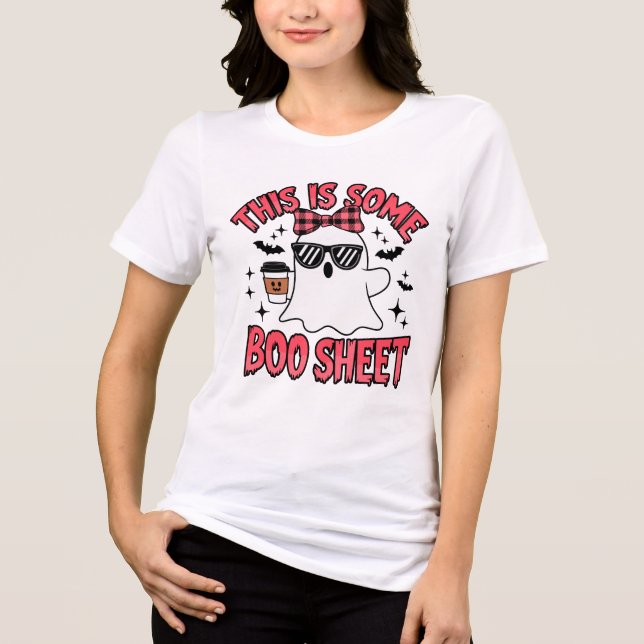 Funny Halloween Ghost Boo Sheet Tri-Blend Shirt (Front)