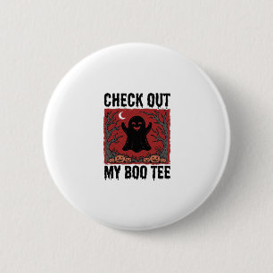 Funny Halloween Ghost Boo Tee Vintage Vector Desig 2 Inch Round Button