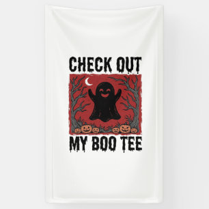 Funny Halloween Ghost Boo Tee Vintage Vector Desig Banner