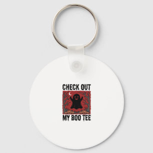 Funny Halloween Ghost Boo Tee Vintage Vector Desig Keychain