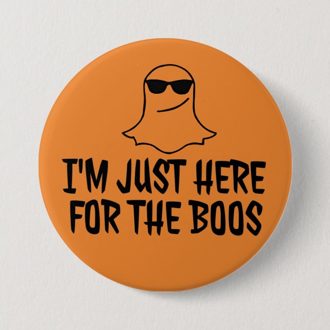 Funny Halloween Ghost Boos Pun  3 Inch Round Button (Front)