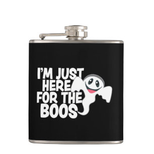 Funny Halloween Ghost Boos Pun  Hip Flask