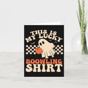Funny Halloween Ghost Boowling Bowler Costume Bowl Card