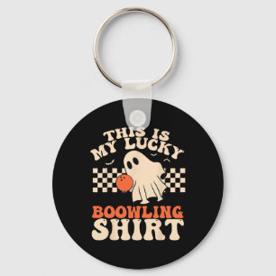 Funny Halloween Ghost Boowling Bowler Costume Bowl Keychain