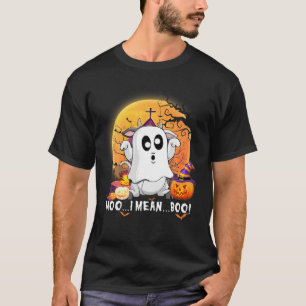 Funny Halloween Ghost Cow Moo I Mean Boo Pumpkin M T-Shirt