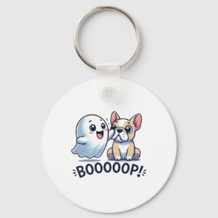 Funny Halloween Ghost French Bulldog Boop Easy Laz Keychain