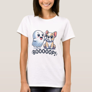 Funny Halloween Ghost French Bulldog Boop Easy Laz T-Shirt